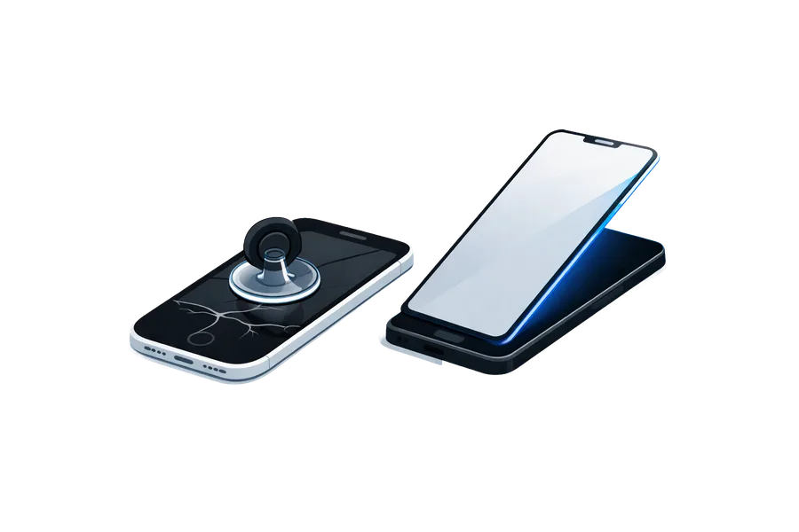 Ejemplo de reparación documentada y piezas reemplazadas